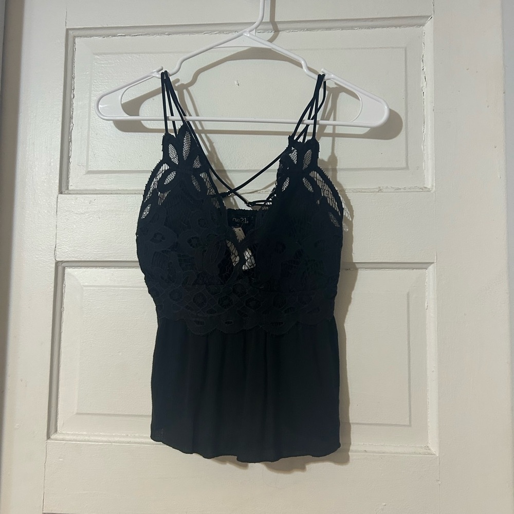 Rue21 Black Lace Camisole Top